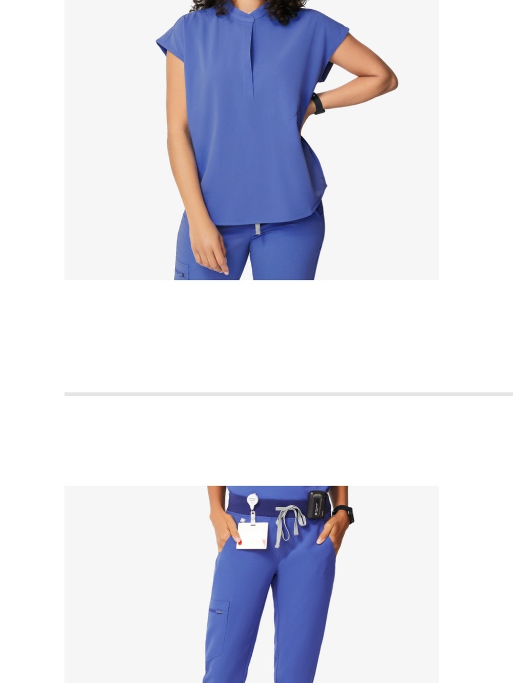 Figs Denim Blue Medical Scrub Top and bottom